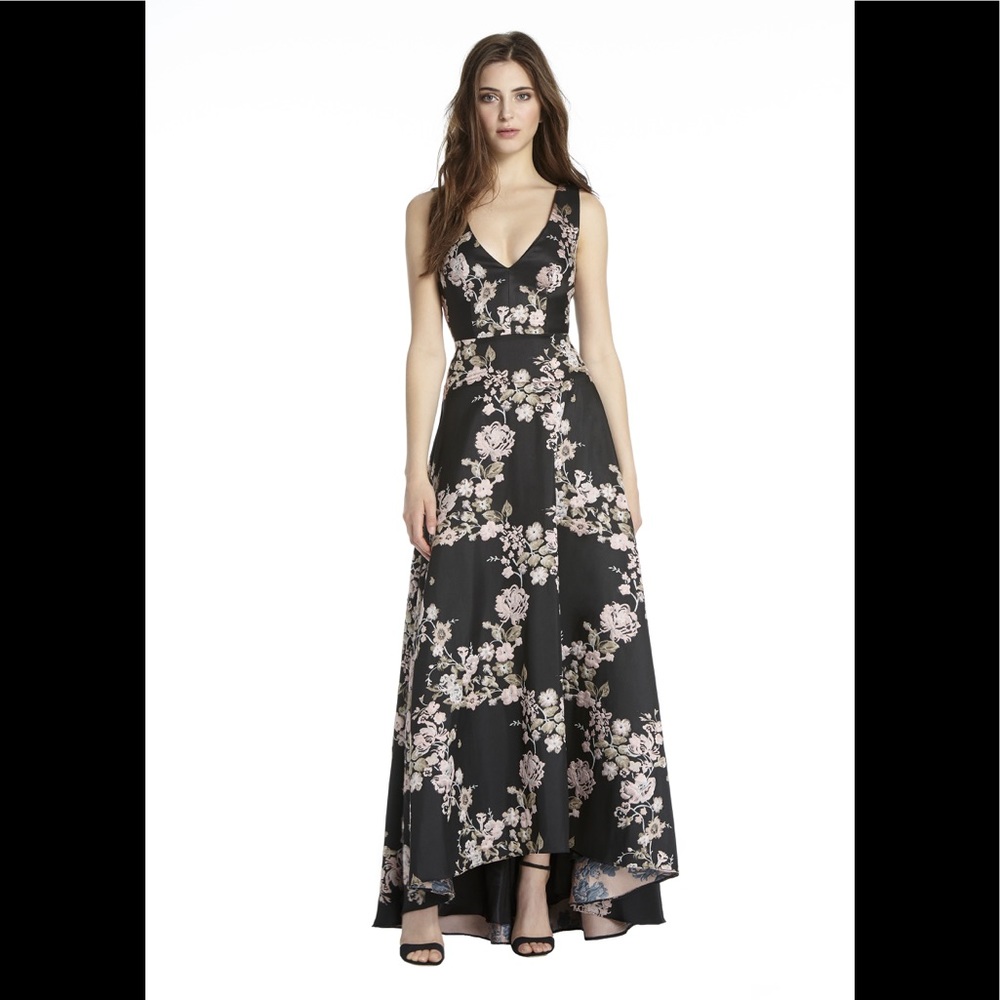 ML Monique Lhuillier Jacquard High Low Dress - Picture 1 of 6
